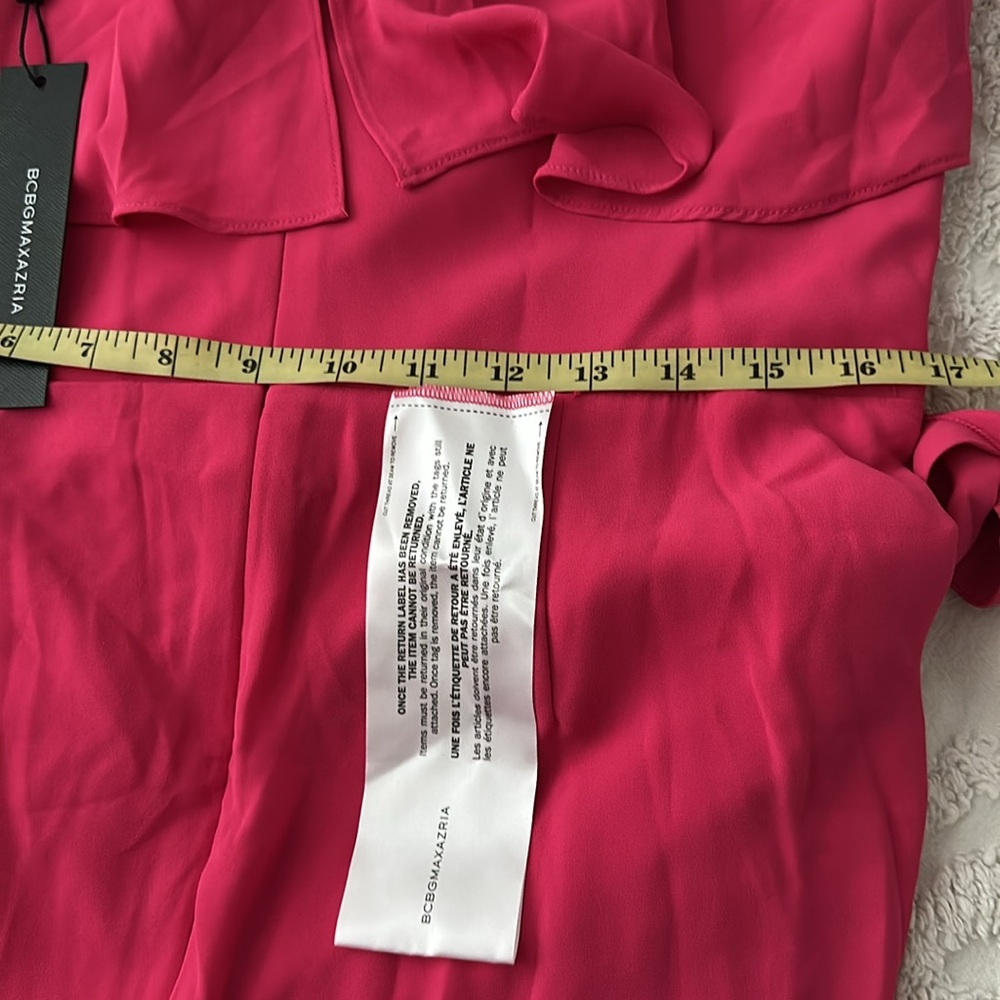 BCBGMaxAzria Pink Ruffle Wedding Dress - Picture 4 of 10